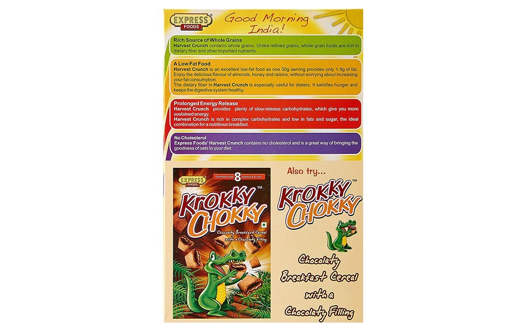 Express Foods Harvest Crunch, Breakfast Cereal With Honey, Raisins & Almonds   Box  400 grams